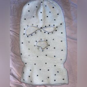 White Rhinestone Ski Mask